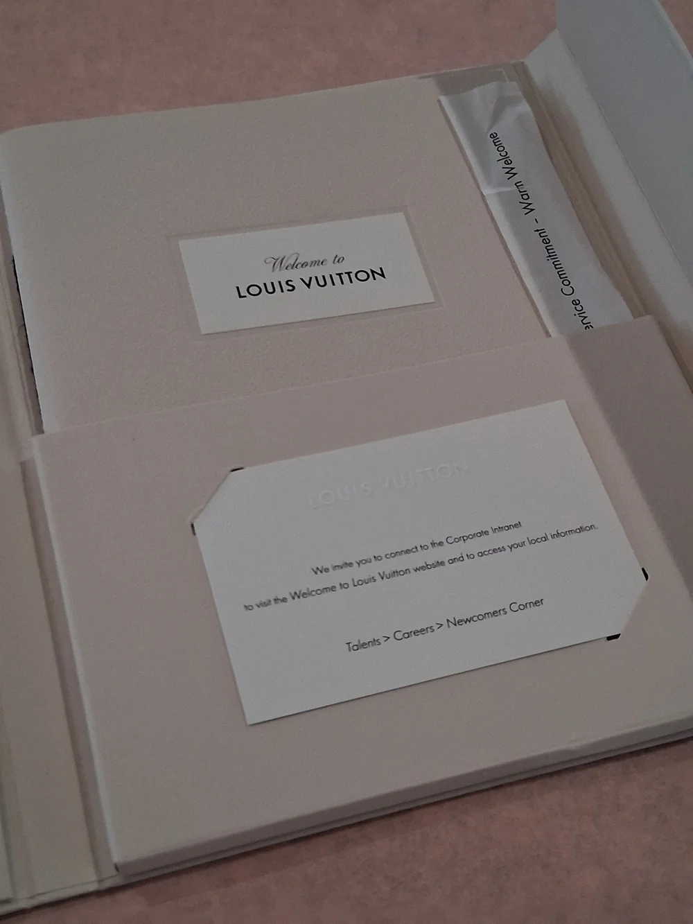 RARE Louis Vuitton Welcome Folder NEW EMPLOYEES Black Ribbon.Very NICE